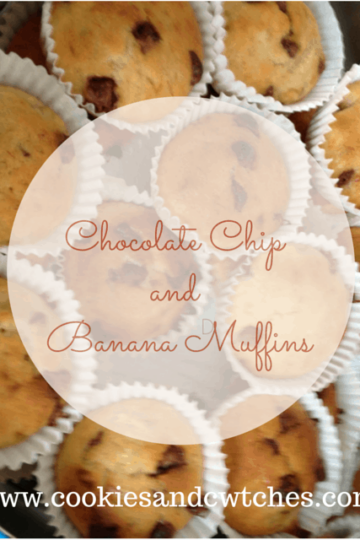 Delicious combination of chocolate chips and bananas in muffin form.