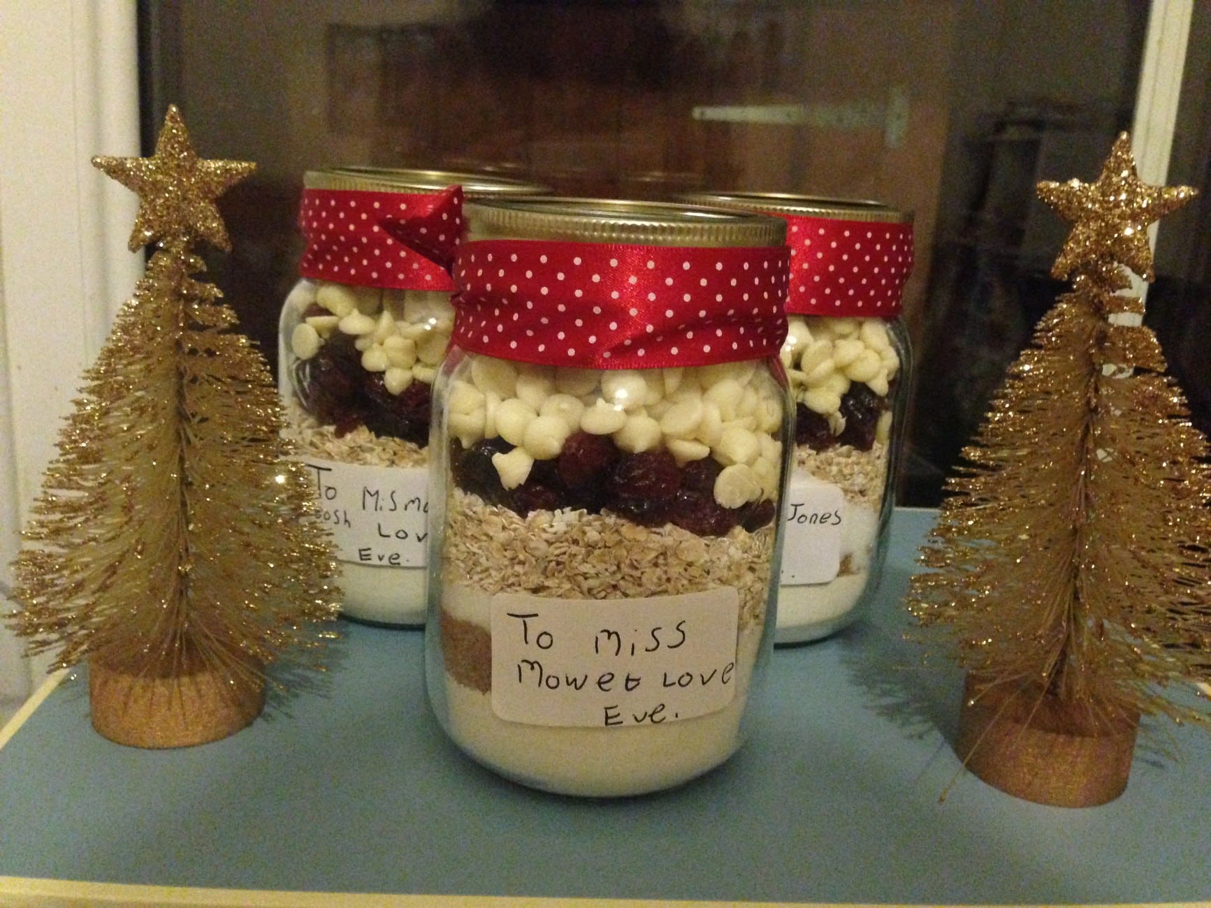 White Chocolate & Cranberry Cookies in a Jar