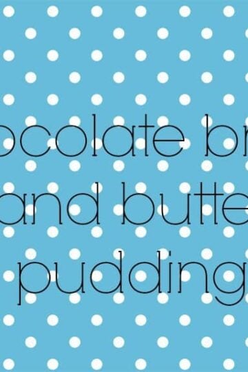 Recipe for a delicious chocolate bread pudding.
