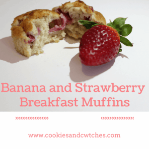 Banana and Strawberry Breakfast Muffins.