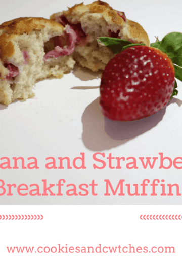 Banana and Strawberry Breakfast Muffins.