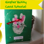 Tutorial for creating Easter bunny handprint cards.