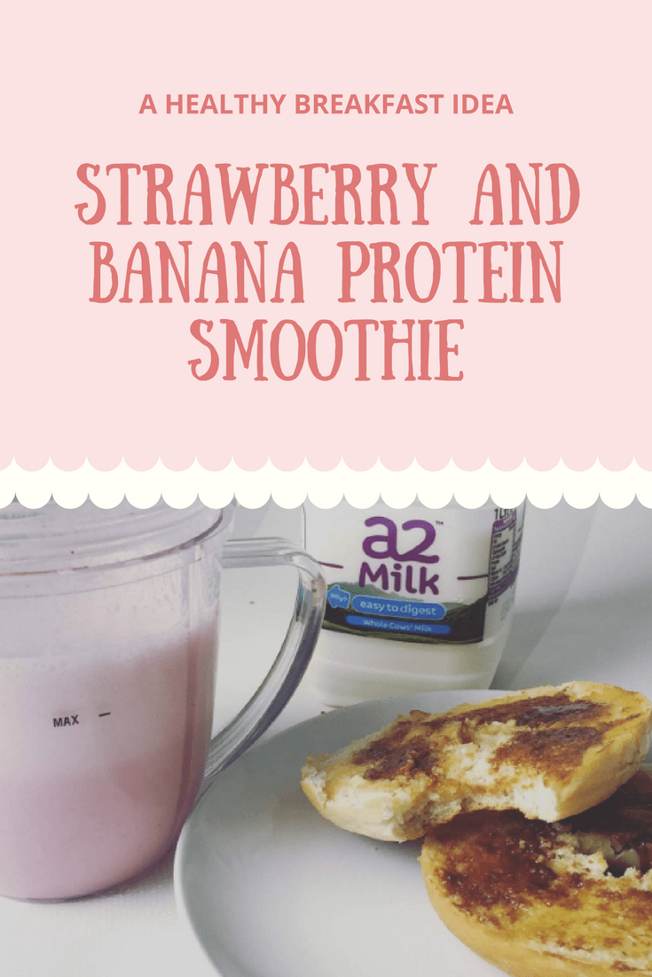 banana and strawberry protein smoothie