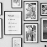 How to Make the Most of Your Hallway A group of black and white photos hung on a wall.
