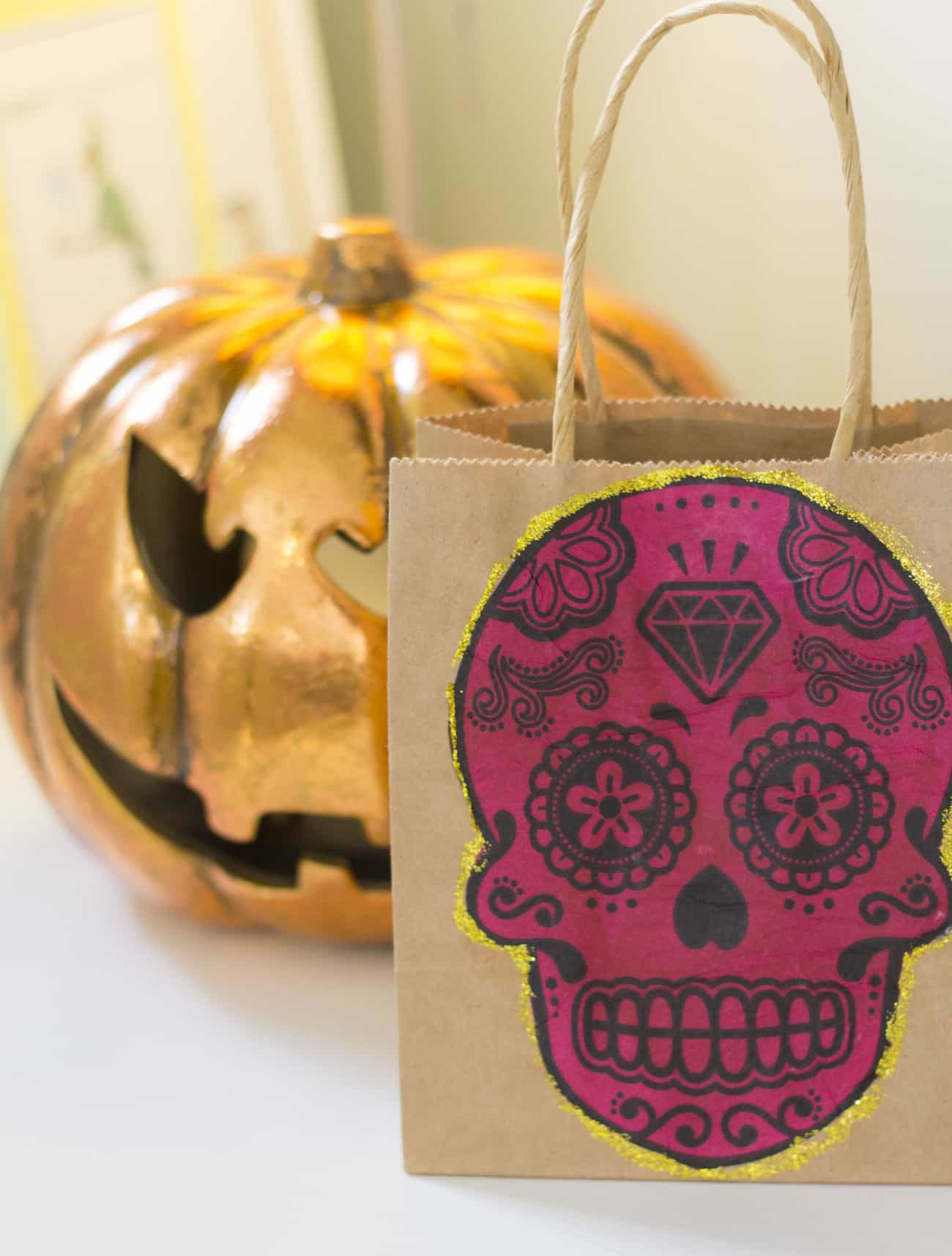 decoupage halloween trick or treat bag