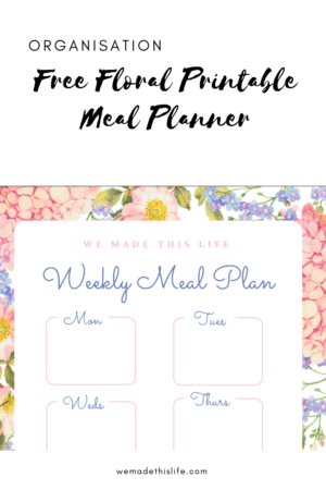 Free Floral Printable Meal Planner