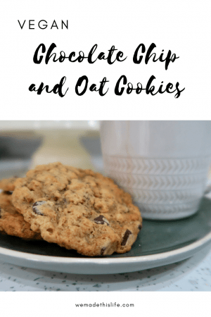 vegan chocolate chip and oat cookies