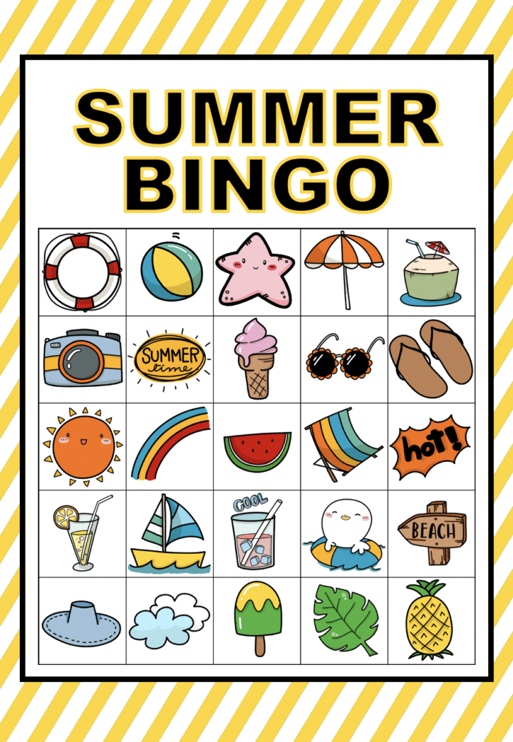 Free Printable Picture Bingo Cards (Summer Edition) - We Made This Life