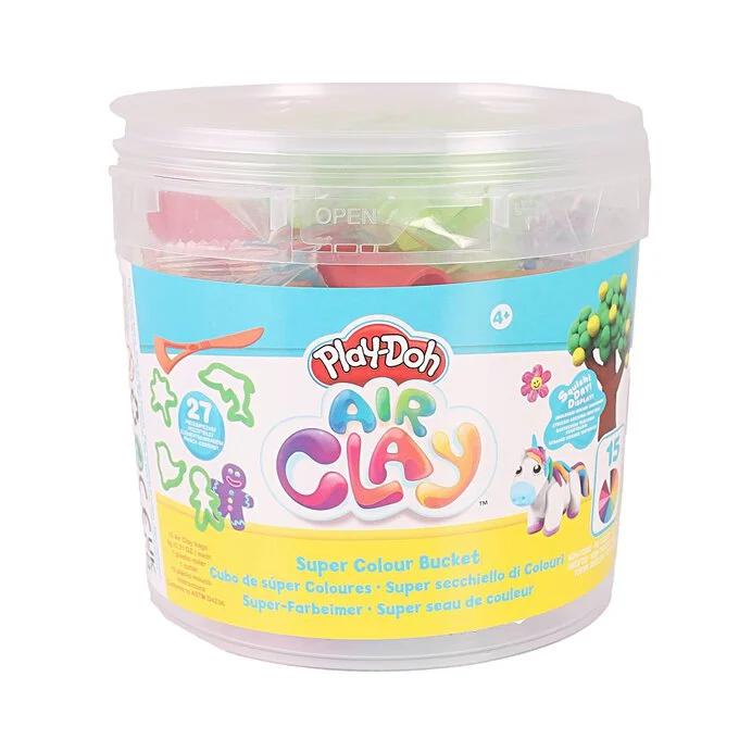 Play-doh air clay in a plastic container.