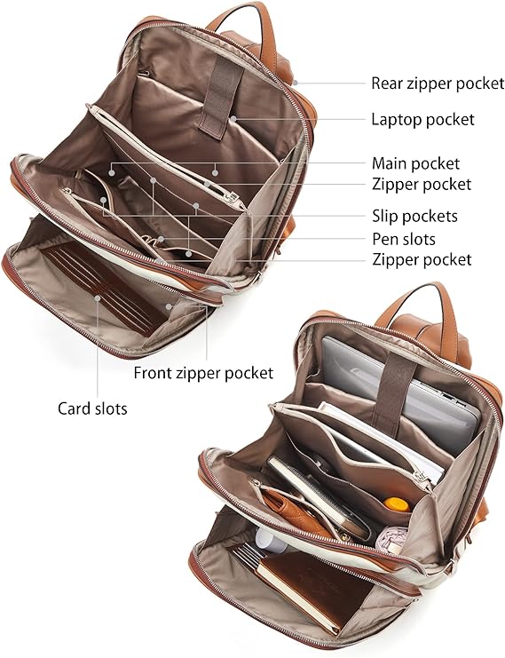 Bostanten Leather Laptop Backpack