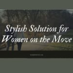 Two people walk outdoors along a path with trees in the background. Overlaid text reads, "Stylish Solution for Women on the Move," highlighting VIM & VIGR's focus on leg health.