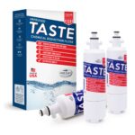 Three ClearChoice refrigerator water filters are displayed next to their branded packaging, highlighting improved taste, certification, and a 6-month lifespan-perfect for those choosing refrigerator filter solutions.